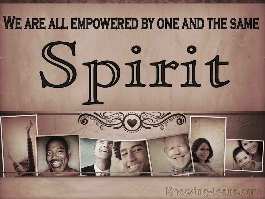 1 Corinthians 12:11 We Are All Empowered By The Same Spirit (beige)